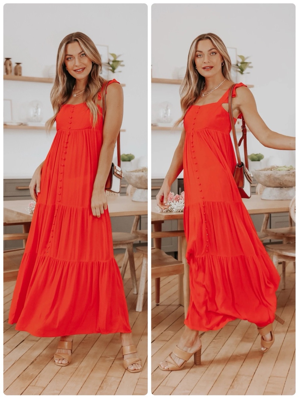BB Dakota NWT Ready Or Yacht Sleeveless Front Button Maxi Dress in Punch